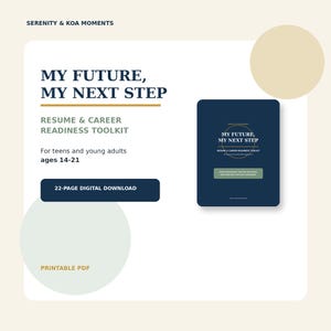 Teen Resume & Career Readiness Toolkit Printable | Job Search and Interview Preparation | Ages 14-21