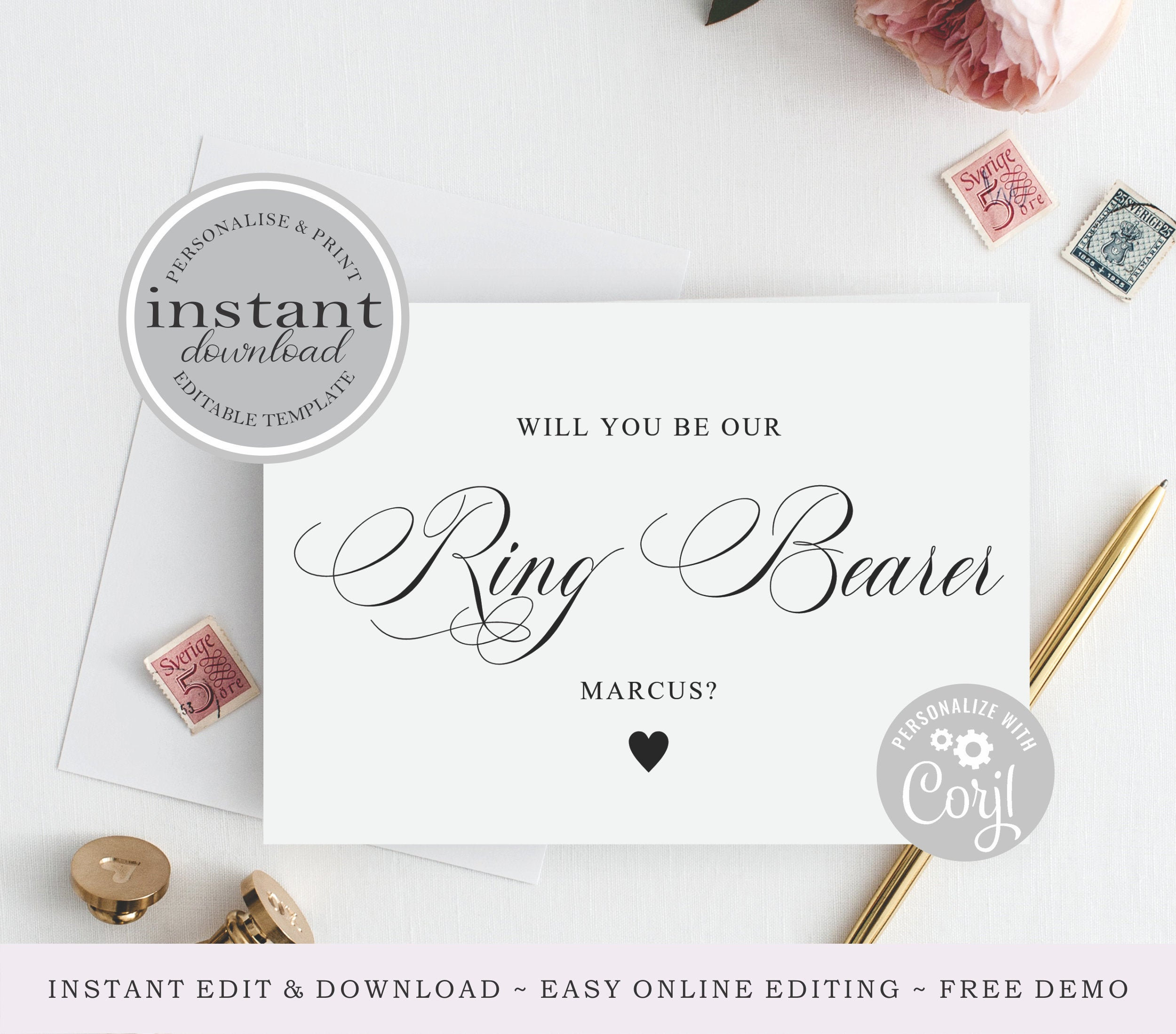 Will You Be Our Ring Bearer Printable Ring Bearer Proposal | Etsy