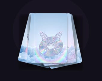 Cyber Angel Y2K Chrome Lockscreen Wallpaper Pack | 8 Phone Backgrounds Soft Chrome Aesthetic