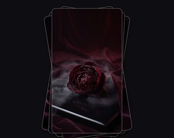 Vamp Bloom Dark Romance Lockscreen Wallpaper Pack | Oxblood Velvet Rose Phone Backgrounds