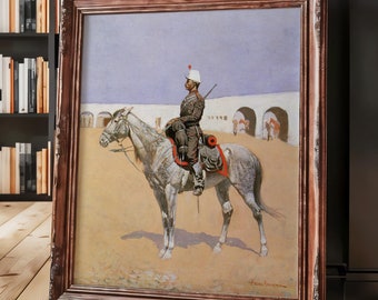 Cavalryman of the Line Mexico 1889 Fredric Remington Cowboy Painting - 24 x 30 4:5, Country Western Wall Art, Old West Wall Art