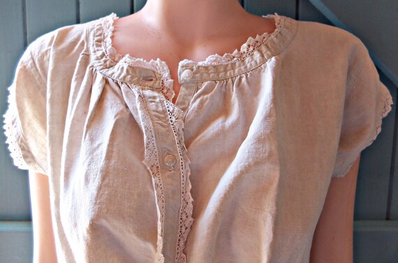 French linen chemise, unused french linen dress, l