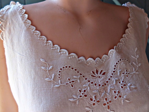 French linen chemise, unused pure linen, linen smo