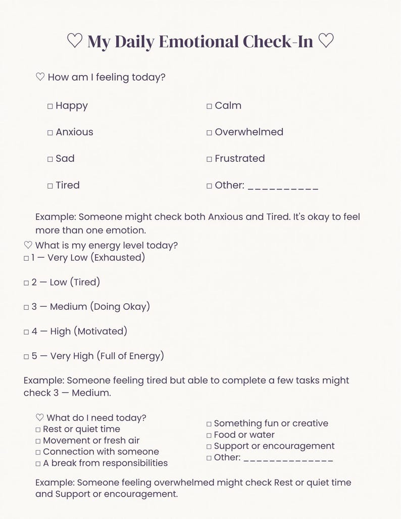 ADHD Self Care Planner Printable | Mental Wellness Workbook | 15 Page ...