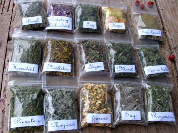 15 Wiccan apothecary herbs bags, Witch magic herbs, Wicca Starter kit, Pagan Spiritual Supplies, Witch herbs, witchcraft supply