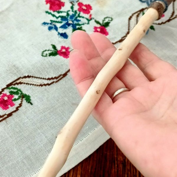 Apricot wand, love, feminine intuition & strength, Wiccan Wand, magical tool, magic wizard witch ritual tool, hand made Apricot wood wand #8