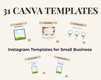 31 bearbeitbare Canva-Instagram-Vorlagen für Kleinunternehmen (Digitaler Download)