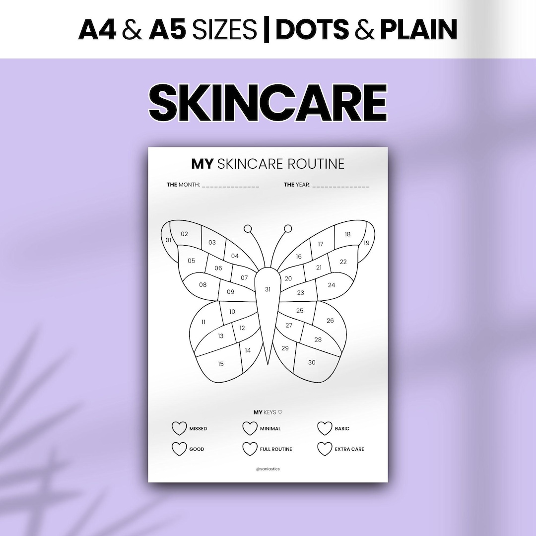 Skincare Routine Tracker Printable Daily AM PM Beauty Habit Morning ...