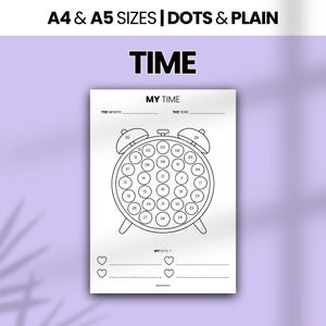 Time Tracker Printable Page | Daily Time Blocking and Hourly Audit PDF | A4 A5 Sizes | Dotted and Plain PDF Digital Download