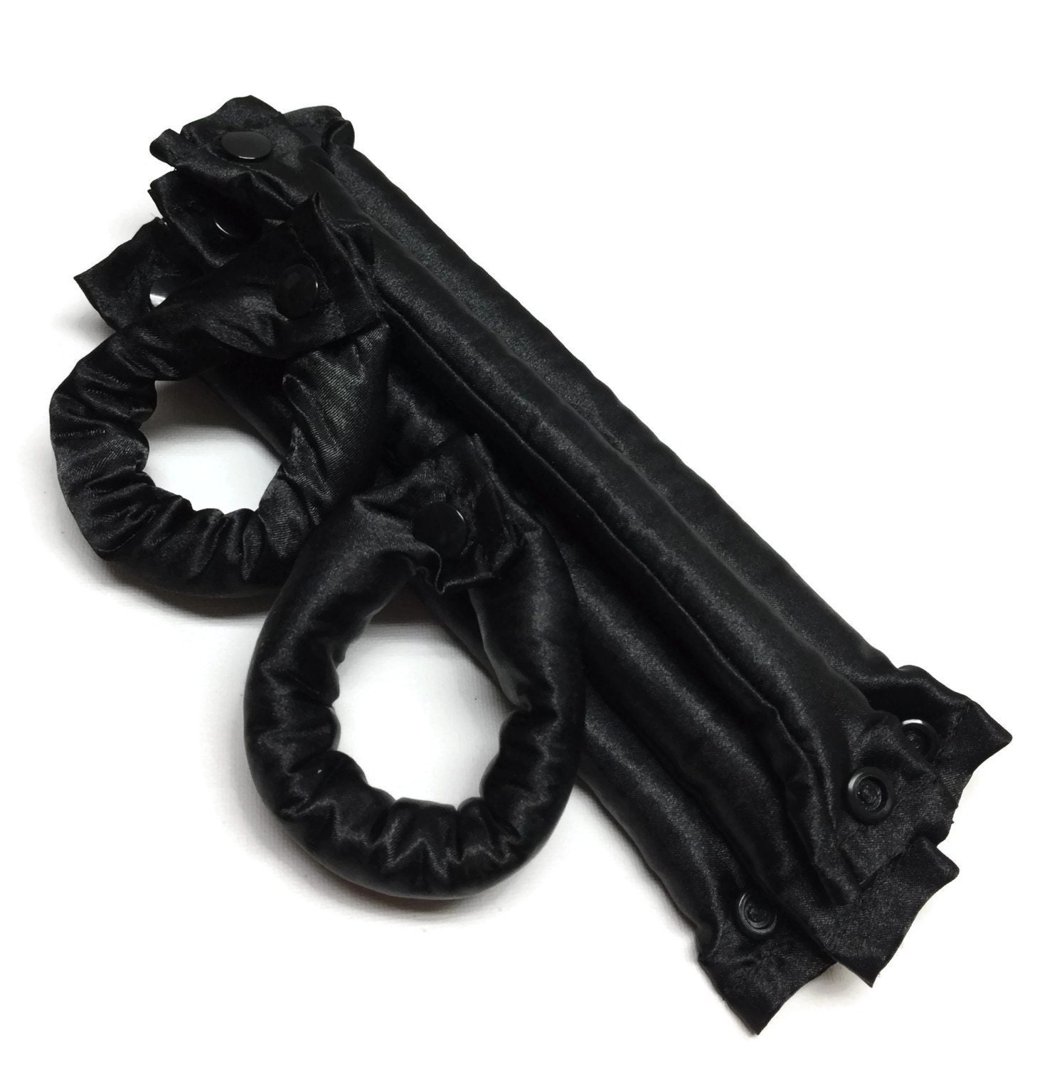 Black SATIN Fabric Hair Rollers / Soft Fabric Rollers / Hair Etsy