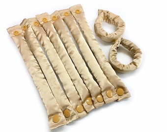 Blonde Natural Hair Color Satin Hair Rollers - Hair Accessories - Soft Hair Curlers 3/4 inch