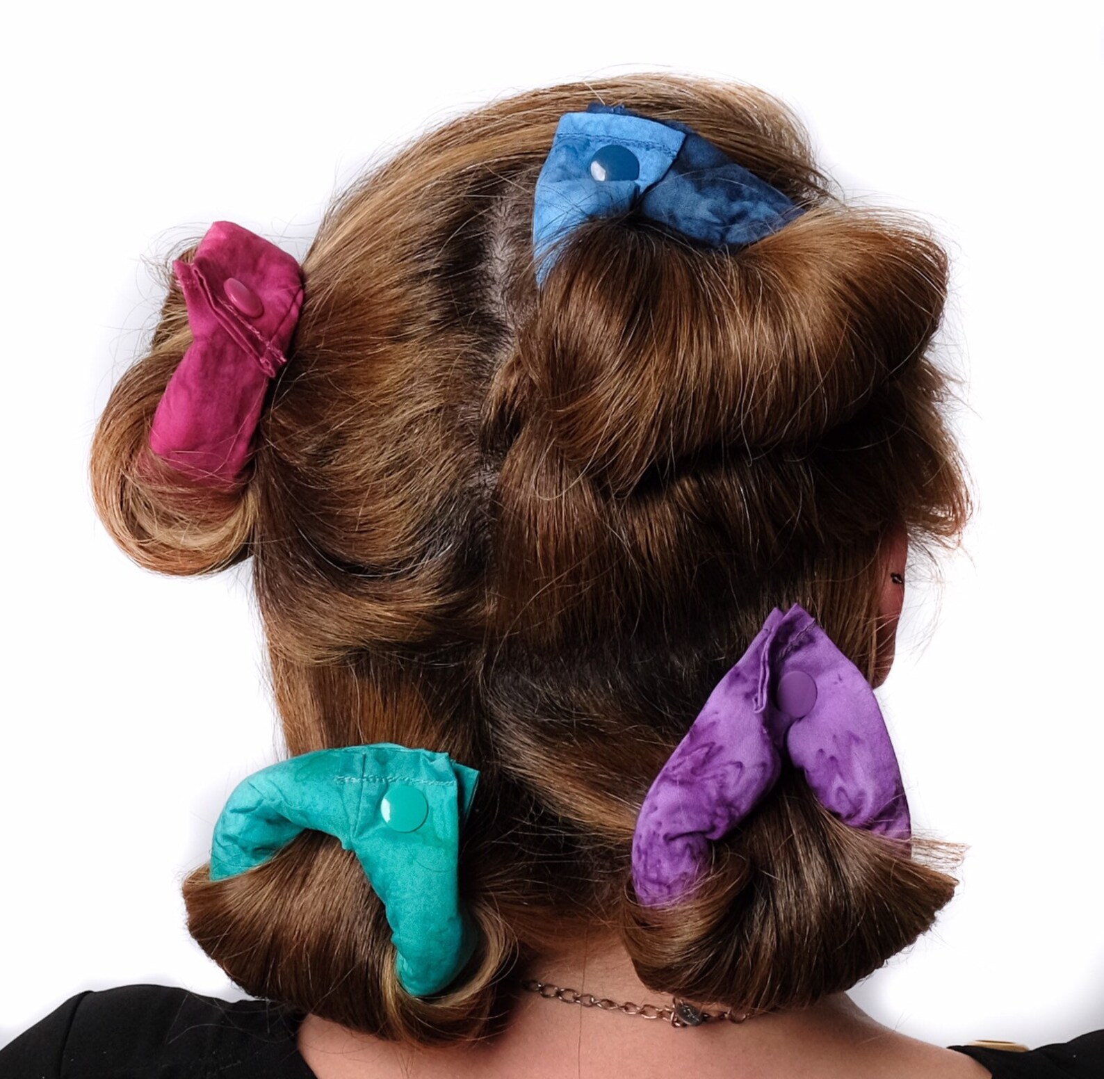 Jewel Tones 4 Piece Set Fabric Hair Bun Maker Fabric Hair Etsy