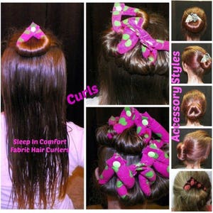 Bigoudis, bigoudis, coeurs rouges et blancs, accessoires pour cheveux, bigoudis souples image 9