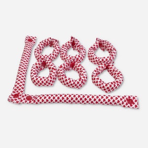 Bigoudis, bigoudis, coeurs rouges et blancs, accessoires pour cheveux, bigoudis souples image 7