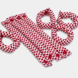 Red and White Hearts Hair Rollers, Hair Curlers, Hair Accessories, soft curlers image 8