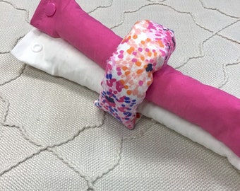 Spring Trio Pink and Purple 3 Piece set Fabric Hair Roller / Hair Curler