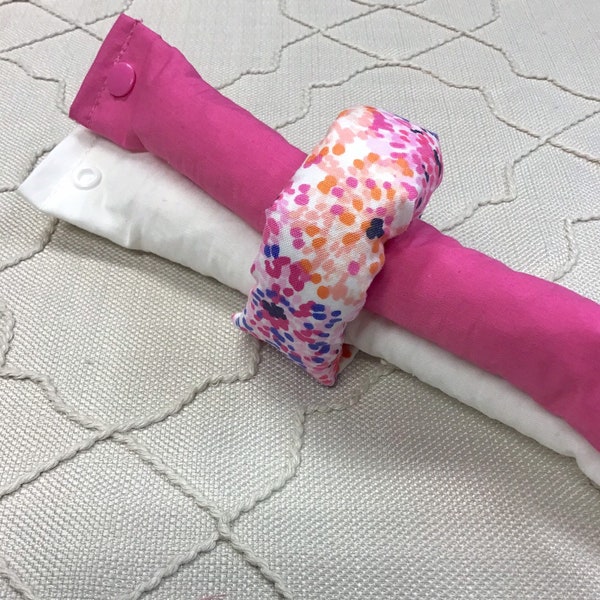 Spring Trio Pink and Purple 3 Piece set Fabric Hair Roller / Hair Curler