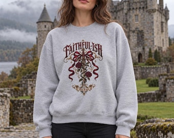 Faithful-ish Sweatshirt |Traitors Inspired Crewneck | Gothic Dagger and Bow Graphic| Reality TV Fan Gift | Traitors Gift