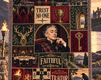 Traitors Inspired Woven Blanket | Faithful Traitor Castle Throw | Trust No One TV Fan Blanket | Traitors Gifts | Reality TV Gift