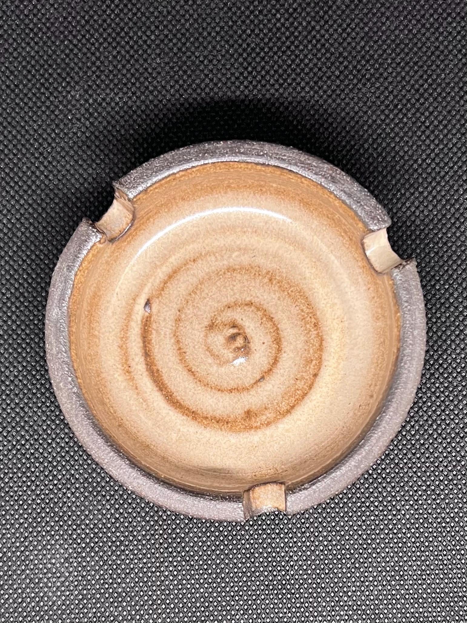 Vintage André & Michel Gagnon Quebec Pottery Ashtray 1970s Canadian Studio Ceramic image 3