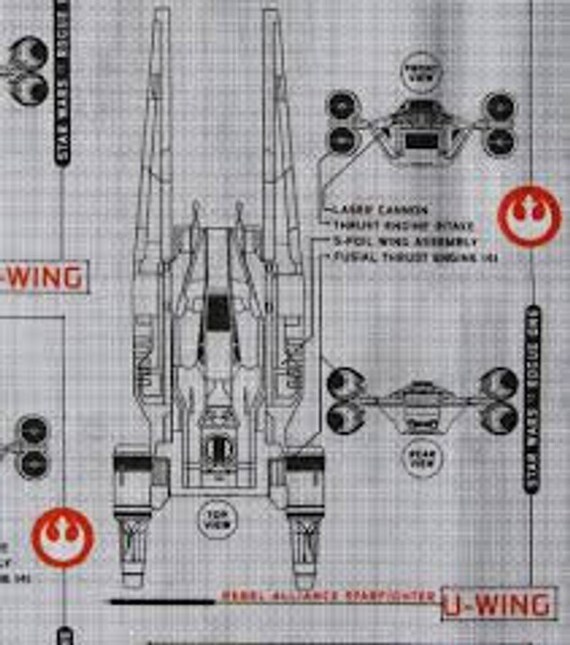 Items Similar To Rogue One Star Wars U Wing Blueprint