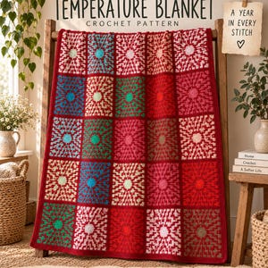 Mosaic Crochet Blanket Pattern PDF, Mosaic Motif Squares, Patchwork Afghan Crochet Pattern, Colourful Throw Blanket