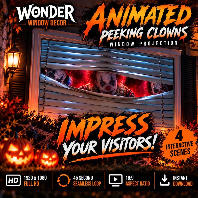 Scary Clown on Window - Etsy