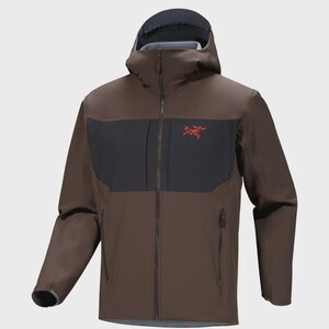 Arc'teryx Outdoor Shell Jacket Men’s Brown Hooded Windproof Hiking Trekking Coat