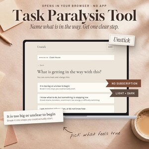 ADHD Executive Function Tool | Task Paralysis & Procrastination Help to Start Tasks