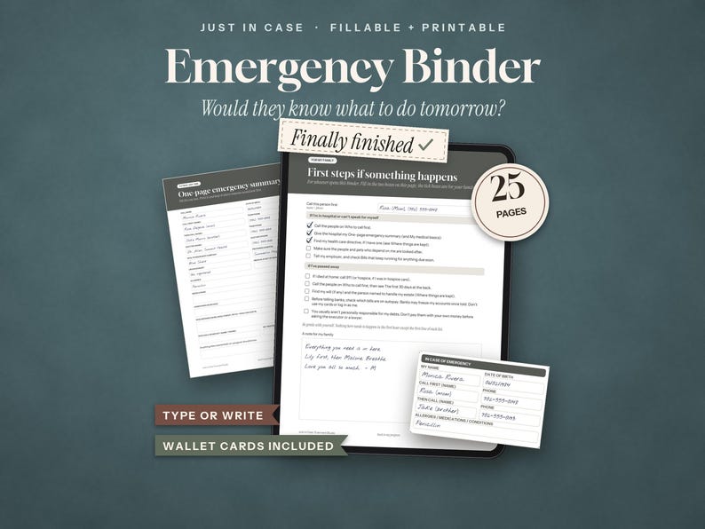 Just in Case binder
