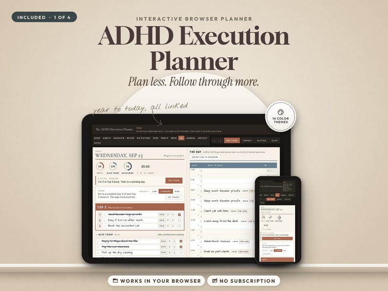 ADHD-paketplanerare | Goodnotes rengörings- och odaterade planerare, daglig planerarapp, uppgiftsförlamningsverktyg bild 4