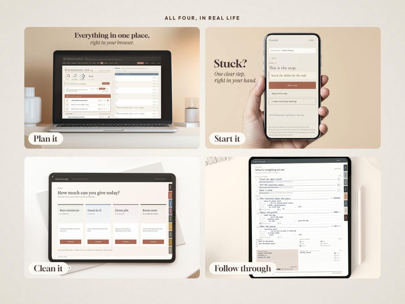 ADHD-paketplanerare | Goodnotes rengörings- och odaterade planerare, daglig planerarapp, uppgiftsförlamningsverktyg bild 16