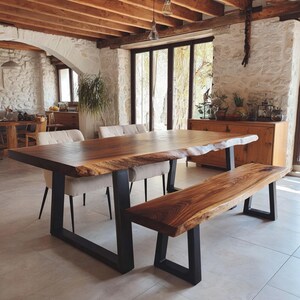 Wooden Dining Table, Wood Table, Dining Table, Contemporary Walnut Table, Solid Wood Furniture