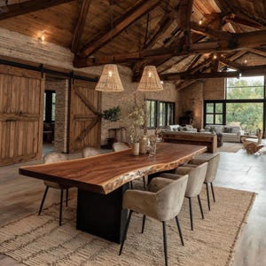 Wood Table, Dining Table, Wooden Table, Custom Walnut Dining Table, Solid Wood Kitchen Table