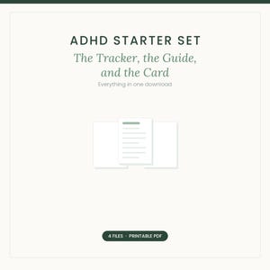ADHD Starter Set for Women, Cycle Tracker and Evidence Based Guide, Printable PDF Bundle