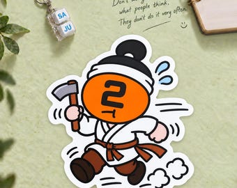 Too Busy! Cute Busy Day Sticker, Gi Earth Korean Saju, 100mm Single or 6-Piece Set