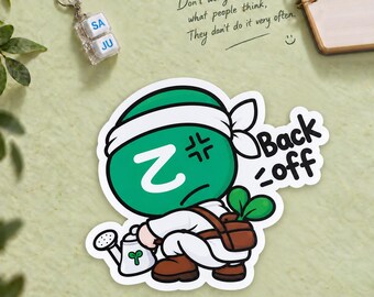 Back Off Leave Me Alone Sticker, Eul Wood Korean Saju, 100mm Single or 6-Piece Set