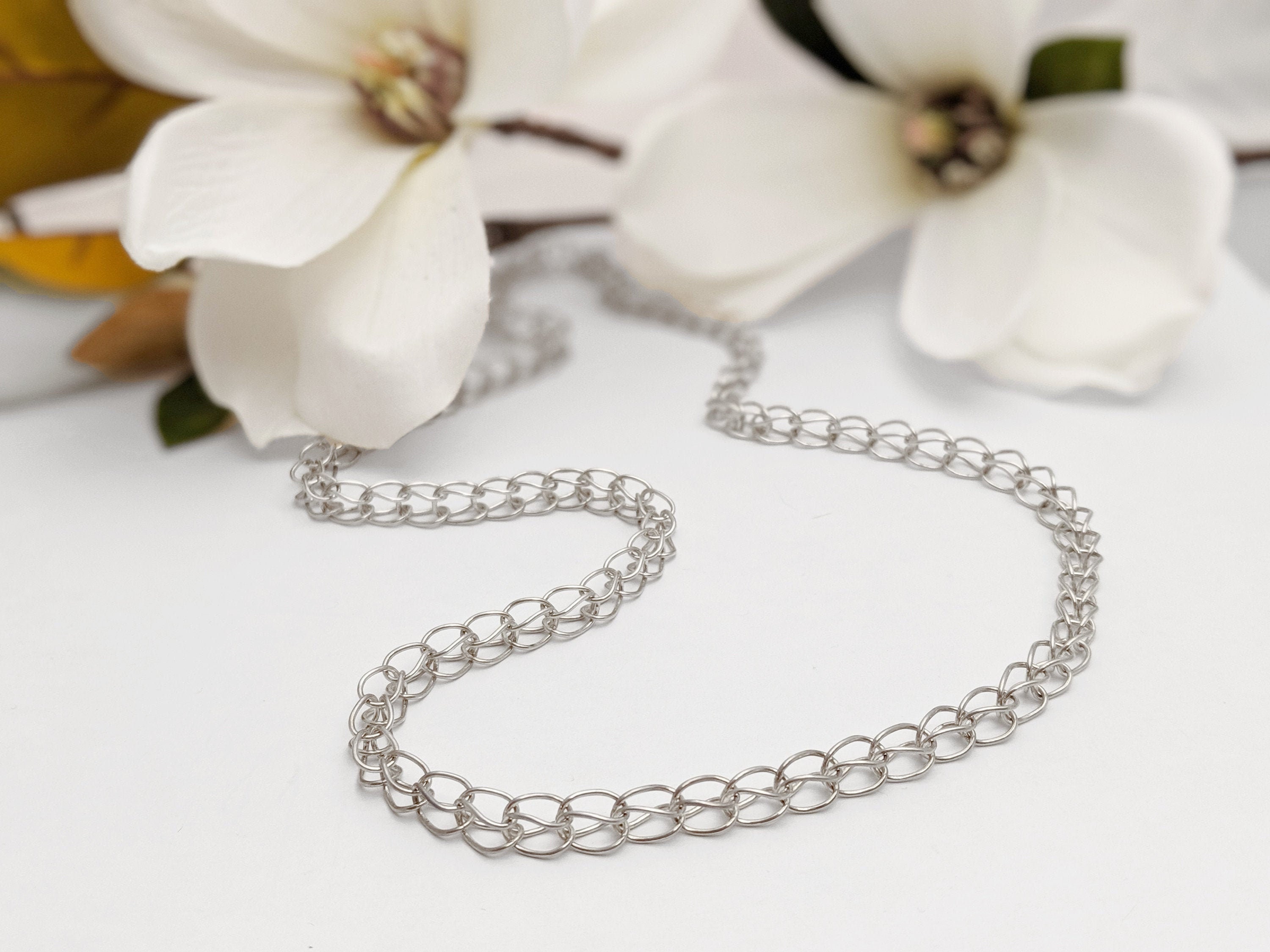 Classic Loop in Loop Chain in Sterling Silver Etsy Canada