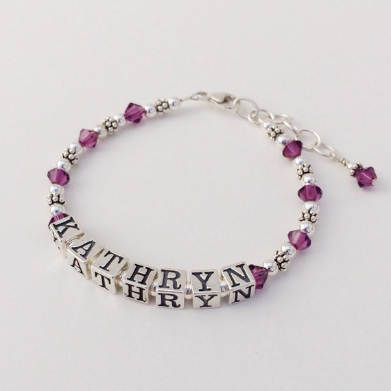 Personalized Baby Bracelet Baby Name Bracelet Birthstone