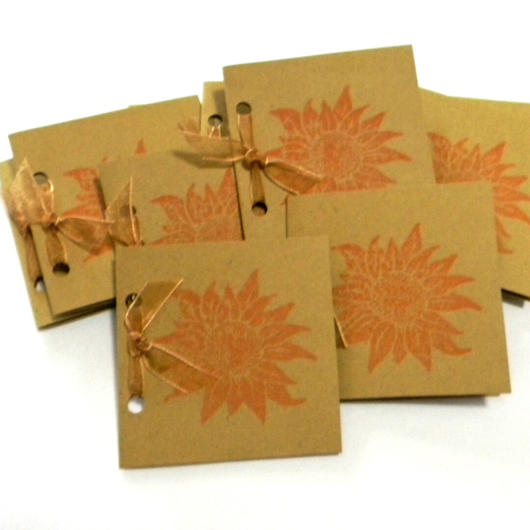 SUNFLOWER GIFT TAGS / Sunflower Gift Cards / Handmade Gift Etsy