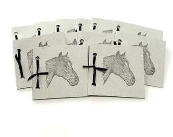 HORSE GIFT TAGS / Equestrian Gift tags / Handmade Stamped Gift Tags / 12 Western Gift Tags