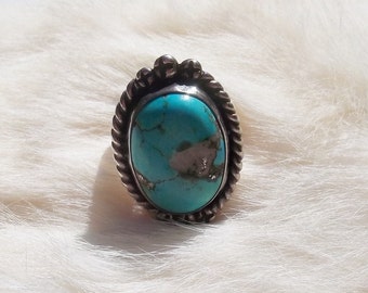 STERLING SILVER Turquoise Ring - Native American Ring - BOHO Turquoise Ring - Silver Ring