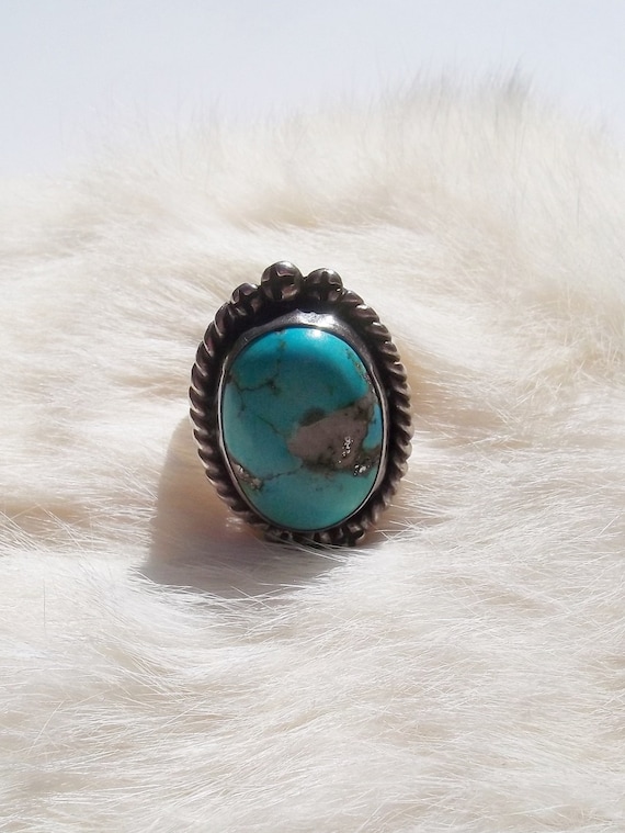 STERLING SILVER Turquoise Ring - Native American R