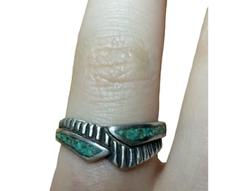 Vintage Turquoise sterling silver ring SILVER CLOUD RING