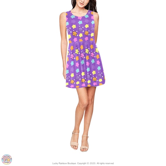 Rainbow Star Mini Skater Dress, Purple Mini Summer Dress for Women, Kawaii  Clothes, Short Sundresses for Teens, Festival Dress Retro - Etsy