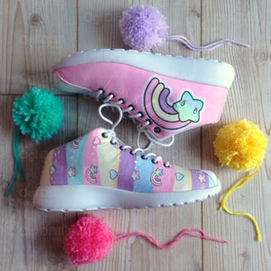 Vegan friendly Rainbow Trainers for a yume Kawaii outfit