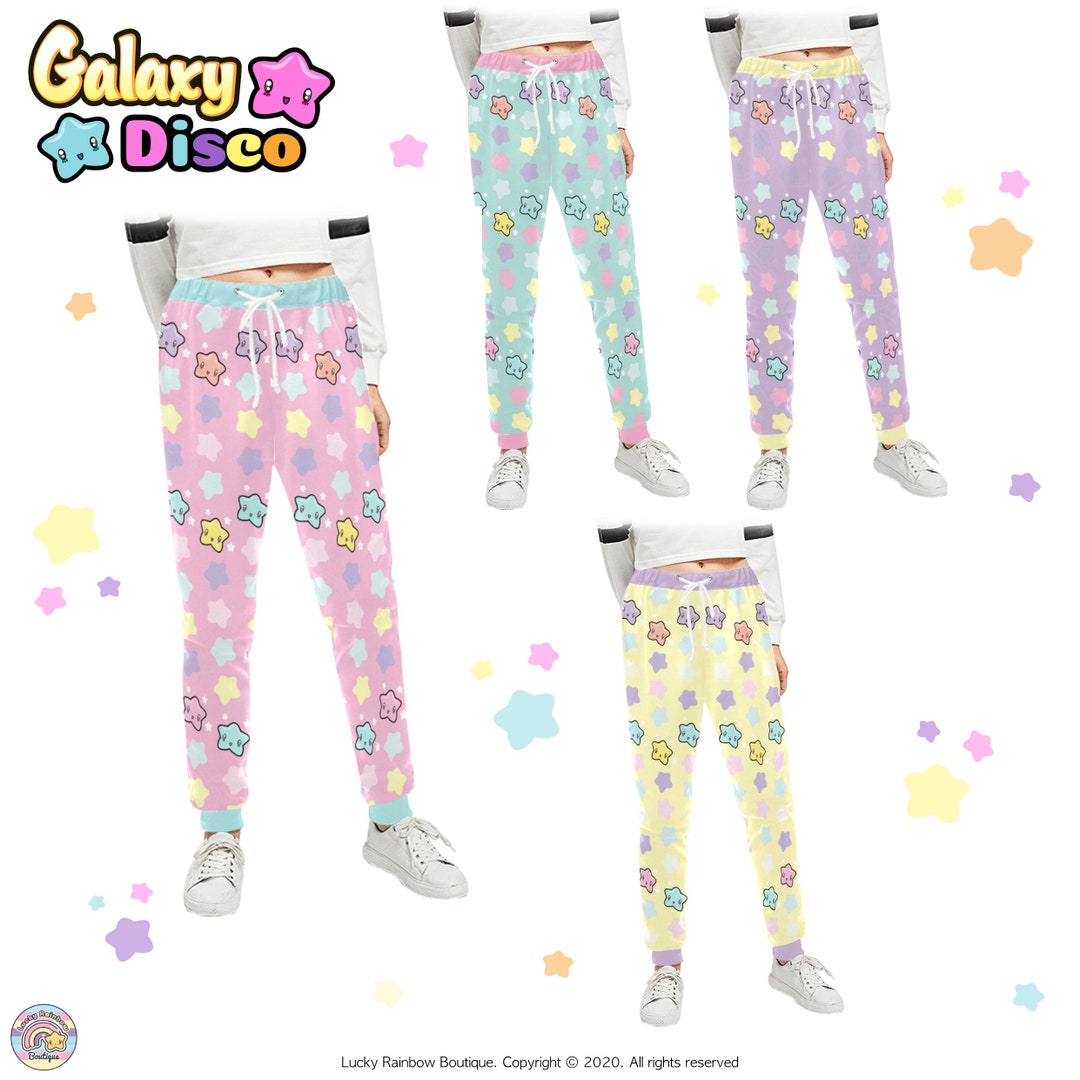 Pastel Rainbow Stars Unisex Jogger Pants Kawaii Clothes Cute Joggers All Over Print Sweatpants Pastel Goth Clothing Harajuku Fashion Etsy