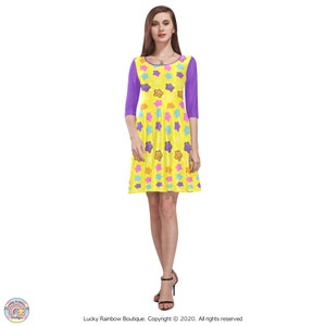 Bright Yellow Star Decora Kei Dress