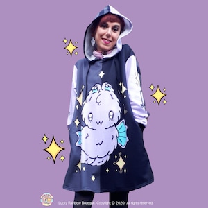Kawaii Purple Bat Hoodie Dress