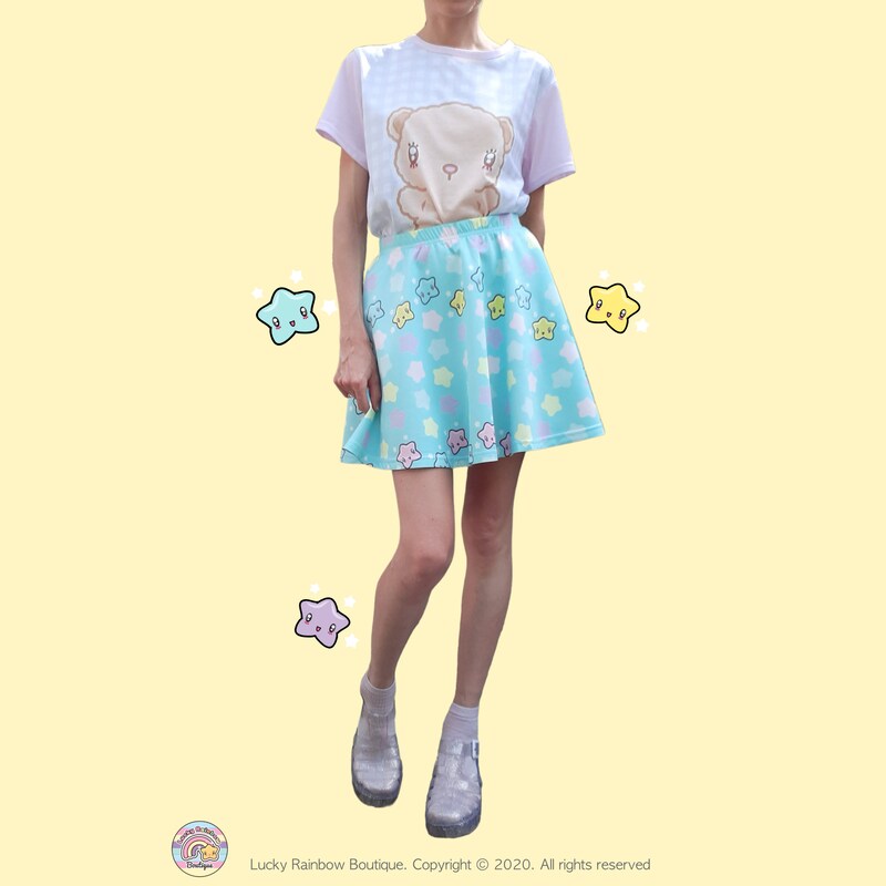 FRUITS - Kawaii Fruit Star Quilted Skirt